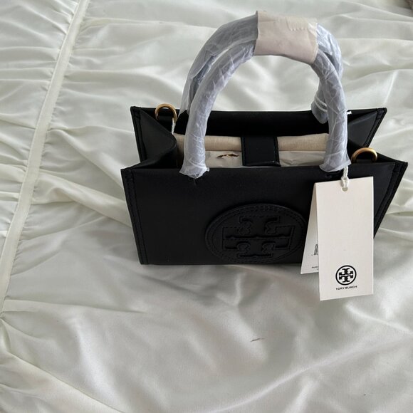 Authentic NWT Tori Burch Black MINI ELLA BIO TOTE Reg $248 - Picture 3 of 3